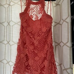 Coral crochet gorgeous dress